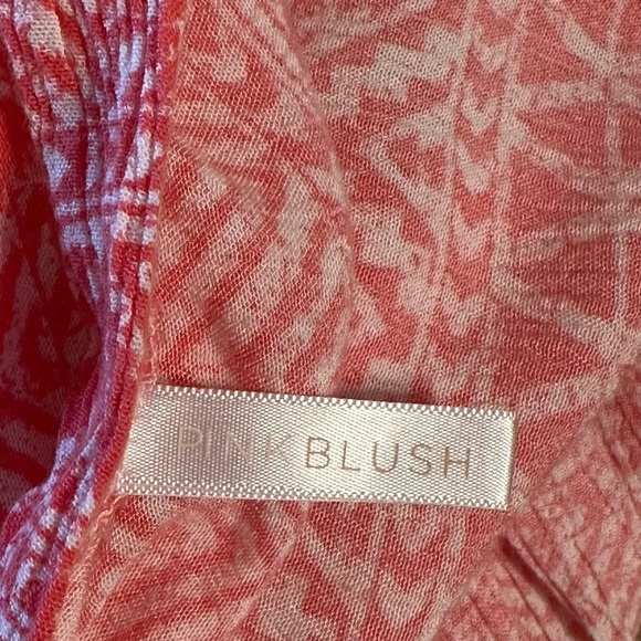 Pink Blush Womens Medium Duster Robe Geometric Color Barber Pink Tie Belt - Picture 6 of 12